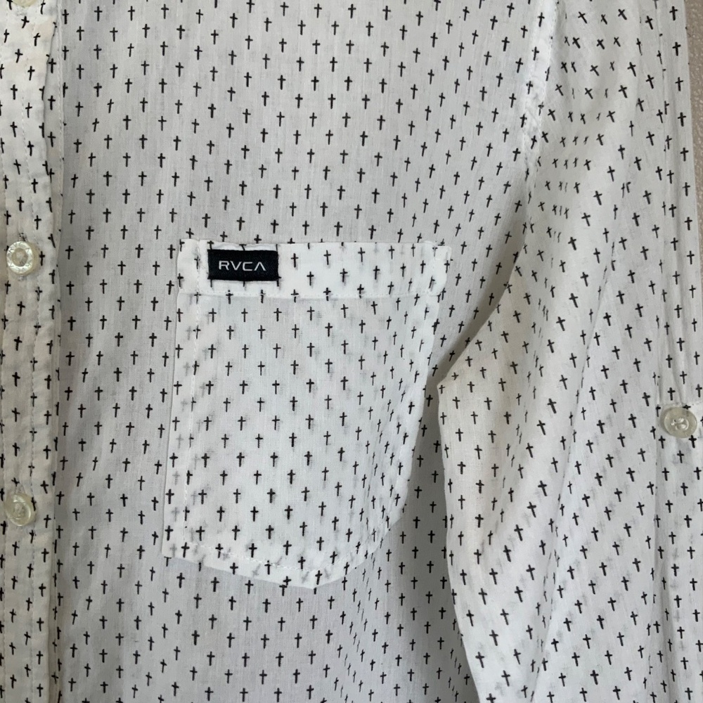 Rvca Cross Printed Button-Up Blouse - image 6